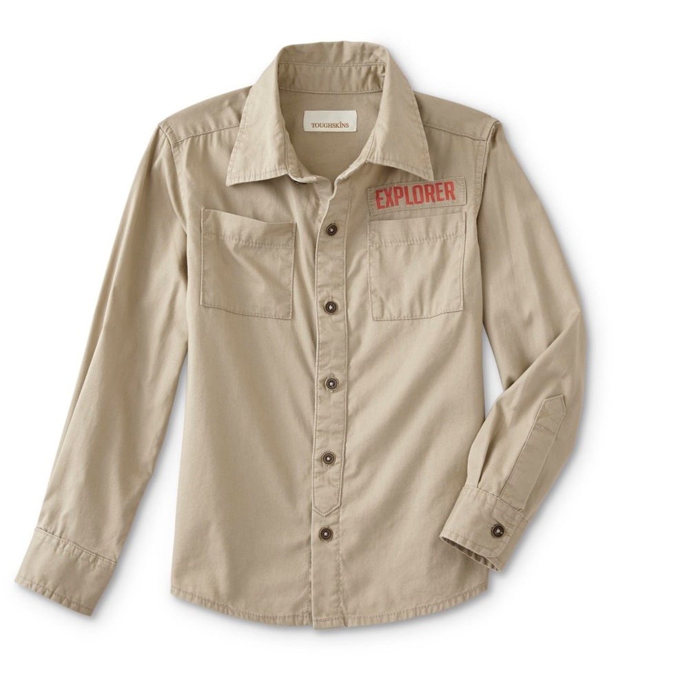Toughskins Toddler Boys' Button-Front Shirt - Explorer, Size: 3T, Twil